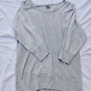 3/4 Sleeve Drapey Grey Sparkle & Fade Sweater